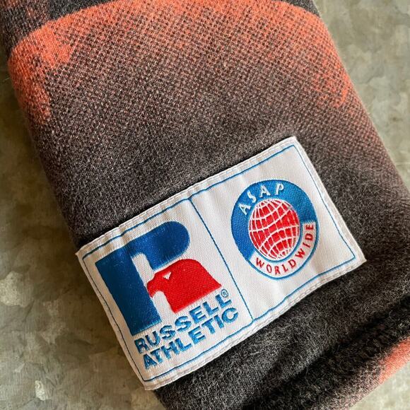 Russell Athletic x ASAP Rocky Pullover Skulls Hoodie Sweatshirt Mens XS Orange - Picture 3 of 10